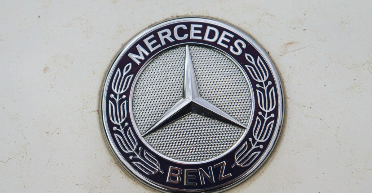 a mercedes emblem on the side of a car