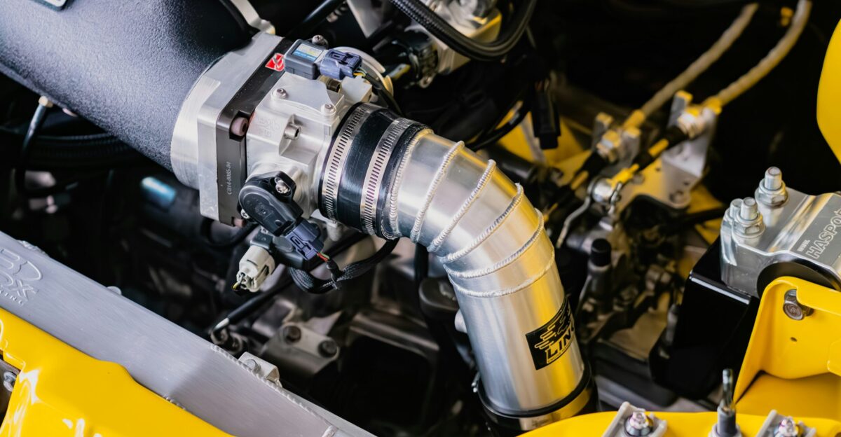 a close up of the engine of a motorcycle