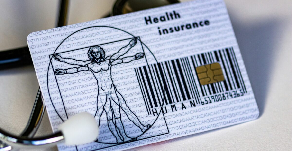 a card with a picture of a man on it next to a stethos