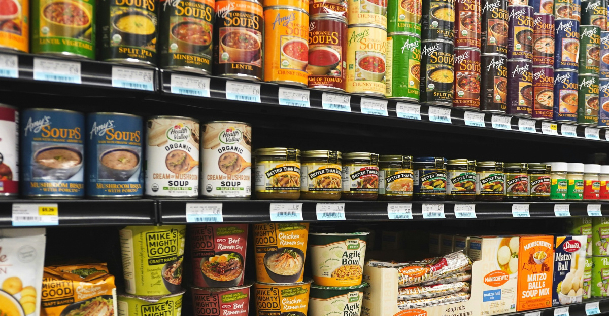 A grocery store filled with lots of food