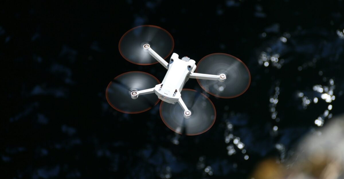 A small white object flying through the air