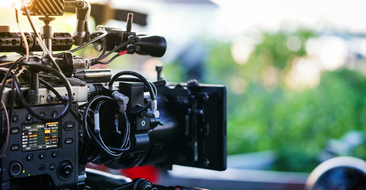 A close up of a camera with a blurry background