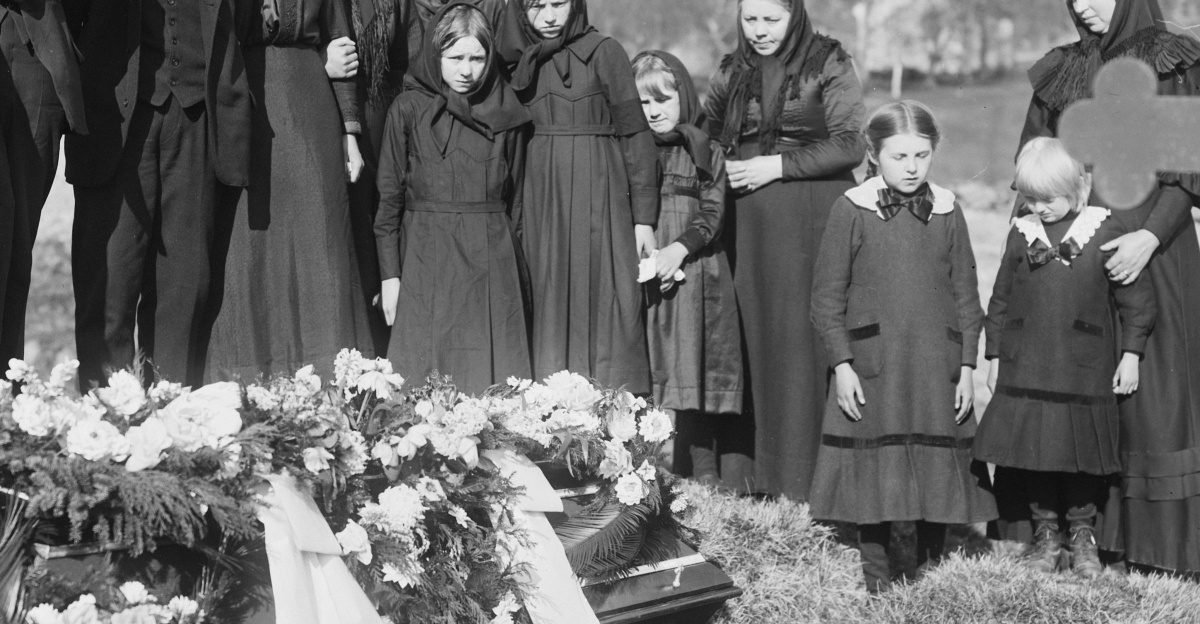 children at a funeral