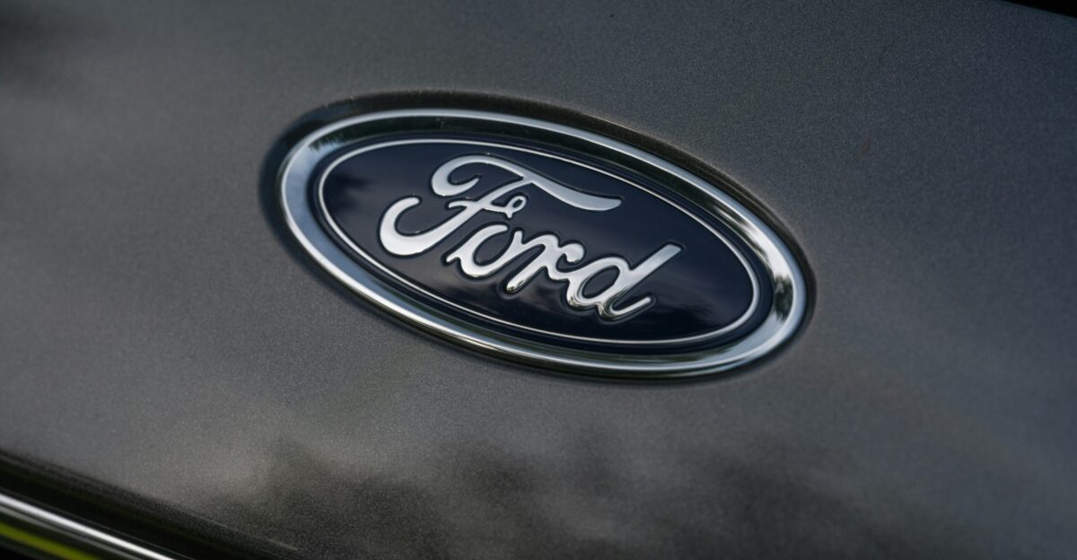 The ford logo is displayed on a car