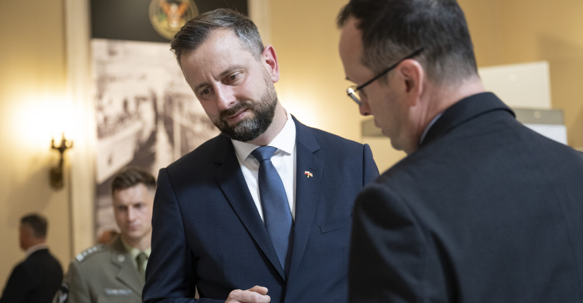 Arlington National Cemetery Historian Tim Frank, right, gives a tour to Polish Defense Minister Wladyslaw Kosiniak-Kamysz, left, of the Memorial Amphitheater Display Room at Arlington National Cemetery, Arlington, Virginia, Aug. 29, 2024. Kosiniak-Kamysz was at ANC to participate in a Public Wreath-Laying Ceremony at the Tomb of the Unknown Soldier. (U.S. Army photo by Elizabeth Fraser / Arlington National Cemetery / released)