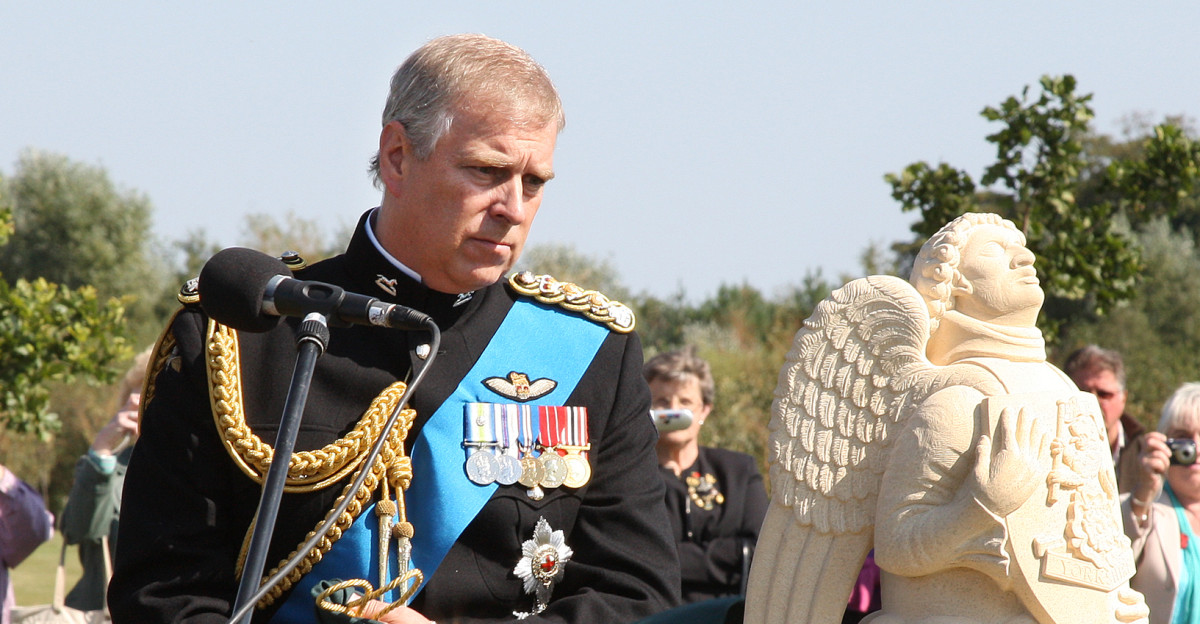 Prince Andrew unveiling The Yorkshire Regiment Memorial at the National Memorial Arboretum