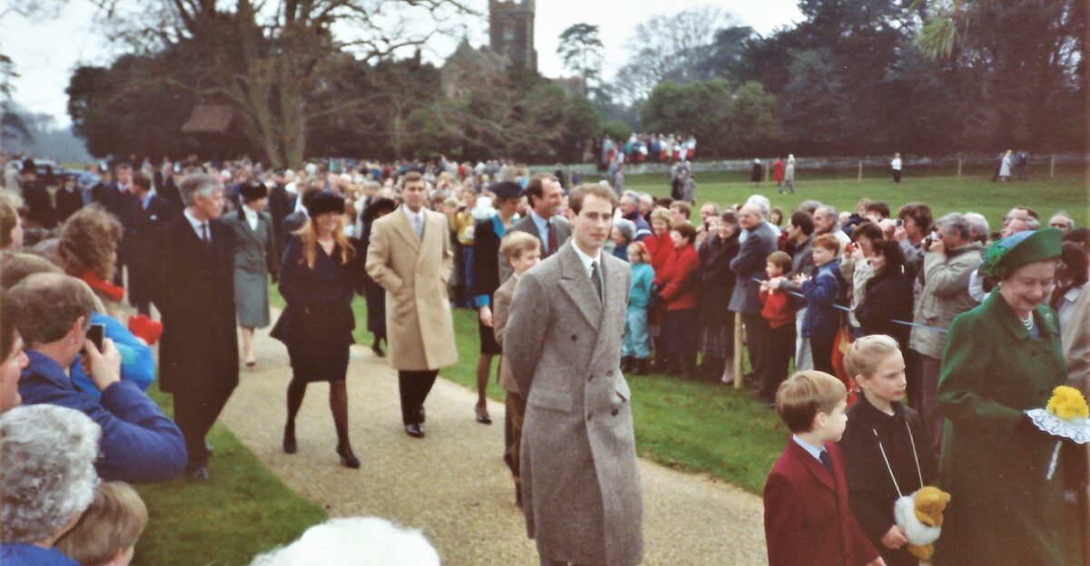 Queen Elizabeth II and members of the Royal Family at Sandringham Christmas Day 1988