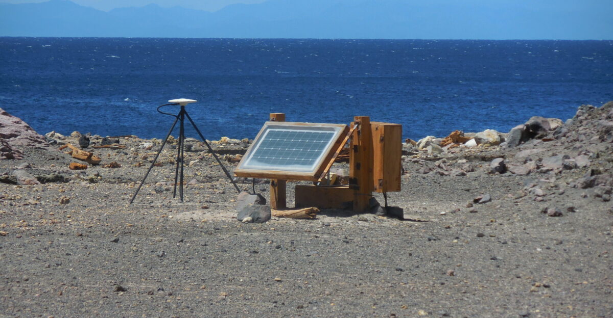 Seismic sensors White Island volcano Bay of Plenty New Zealand