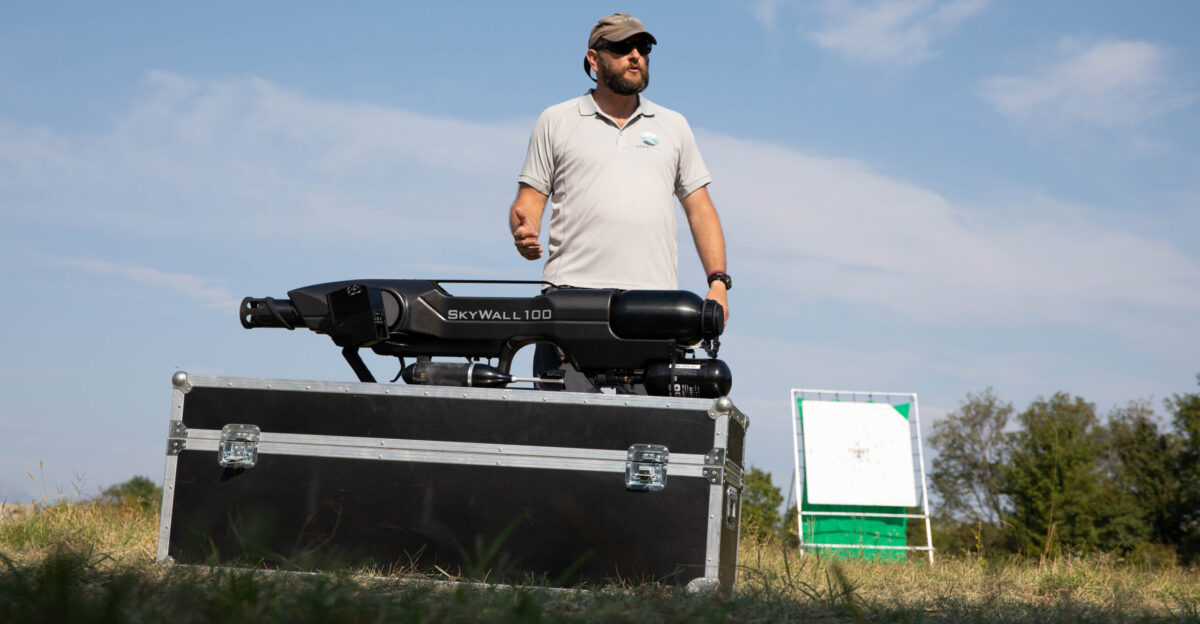 Jason Magee SkyWall chief instructor briefs participants during a Countering Unmanned Aerial Systems CUAS technology demonstration in Longare Italy on Sept 17 2020 The demonstration allowed participants to learn about the CUAS system and test its real life application U S Army photo by Spc Meleesa Gutierrez