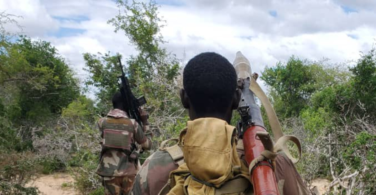 Somali National Army soldier armed with an RPG-7 during operations against Al-Shabaab