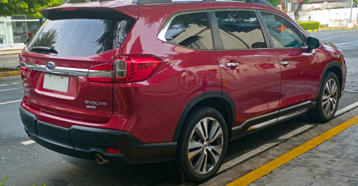 Subaru Evoltis 2 4 Touring Eyesight in Crimson Red Pearl photographed in Westgate Center Filinvest City Muntinlupa Metro Manila PH