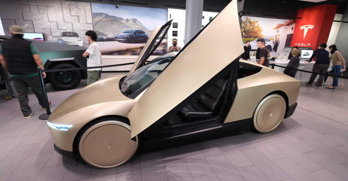 The Tesla Cybercab at Santana Row