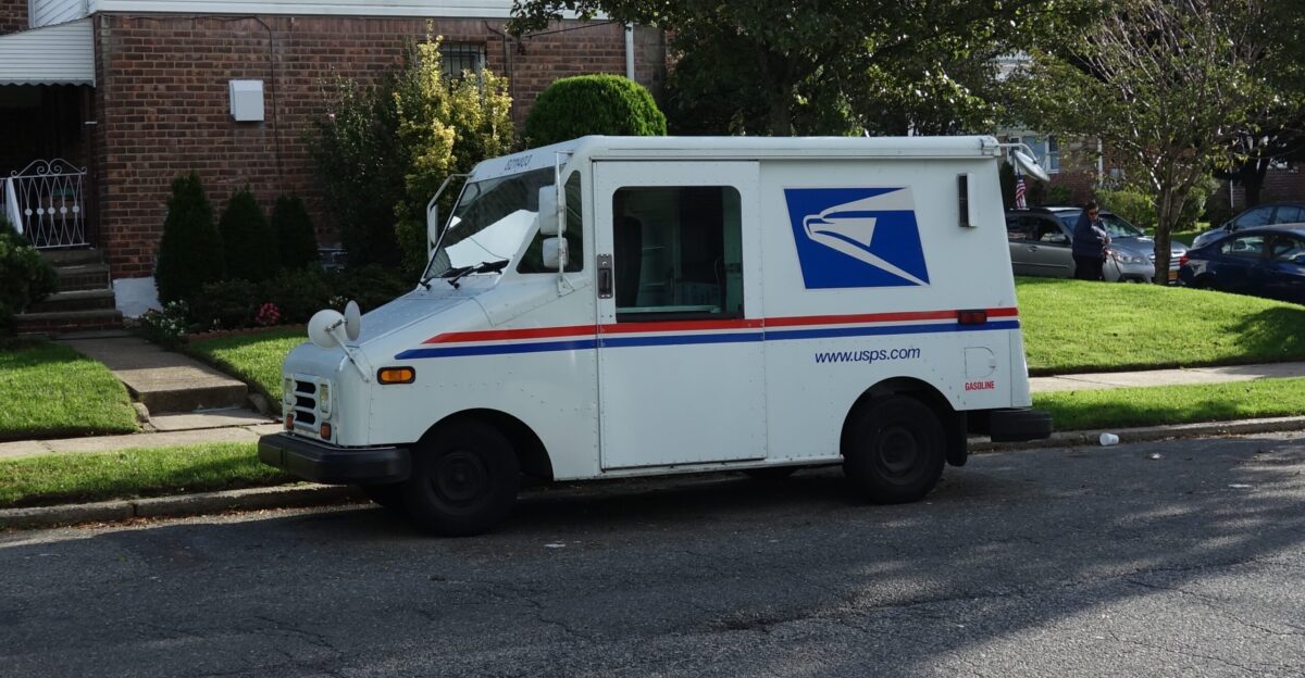 One of the smaller suburban Grumman delivery trucks of the USPS parked at 81st Avenue and 169th Street in Hillcrest Queens These are becoming more common in the city well at least in this part of the city