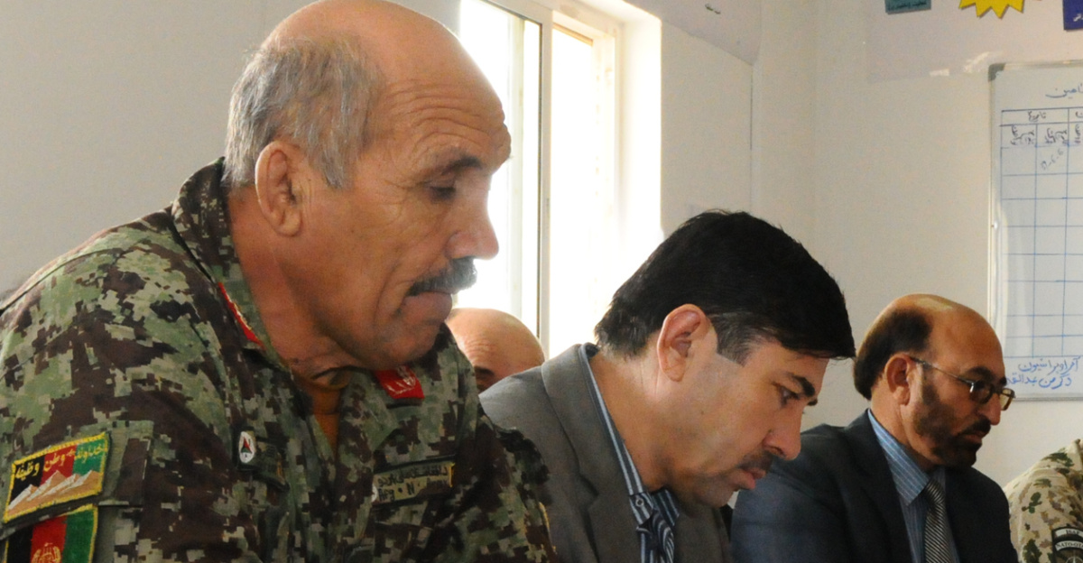 Deputy Commander Brig. Gen. Sanaullah Bader, Afghan National Army 209th Corps, hosted a security meeting with top NATO and Afghan National Security Force representatives in Regional Command North Aug. 28 at Camp Shaheen. The purpose of the meeting was to approve the deployment of the 209th Corps 3rd Brigade soldiers to Samangon and Balkh provinces to provide security for the upcoming Sept. 18 elections as well as to discuss and review upcoming joint missions.