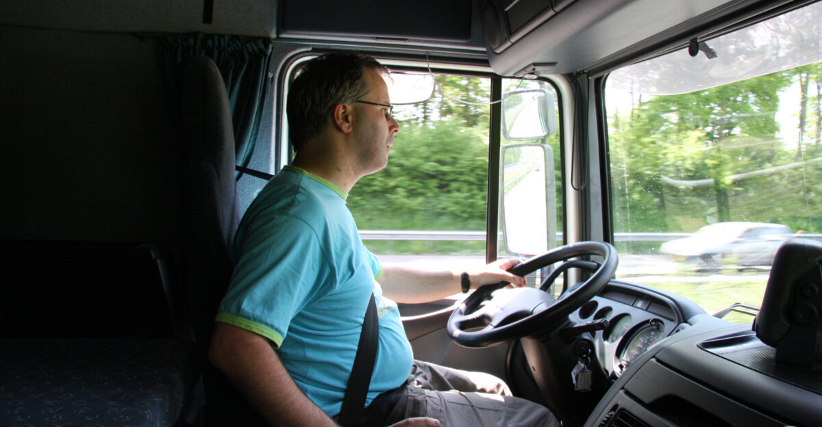 Veronica538 at work as truckdriver