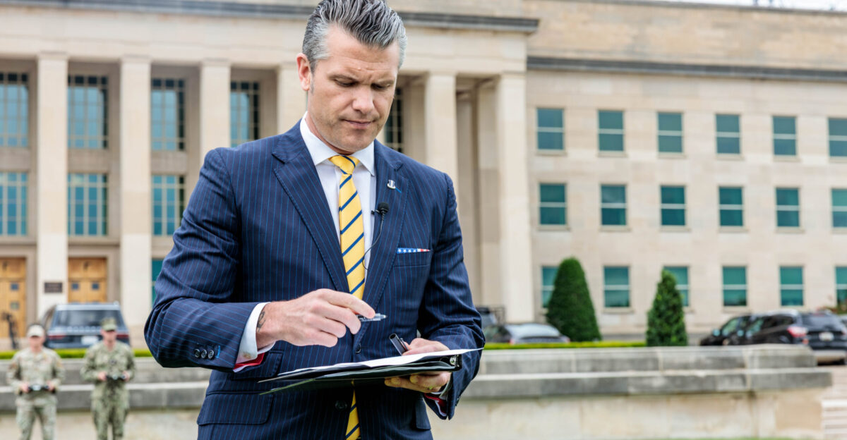 U S Secretary of Defense Pete Hegseth signs the Unleashing U S Military Drone Dominance memorandum during a drone demonstration at the Pentagon July 10 2025 The event was hosted to portray the Secretary of Defense s initiative of Unleashing U S Military Drone Dominance U S Marine Corps photo by Lance Cpl Alondra Y Lopez Gonzalez