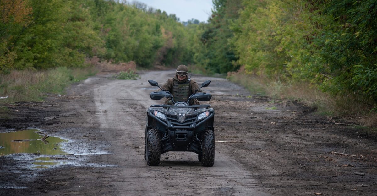 rd Kholodnyi Yar Mechanized Brigade soldier riding a CFMOTO quad bike