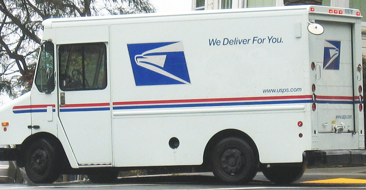 United States Postal Service delivery truck in San Francisco residential area Location San Francisco CA