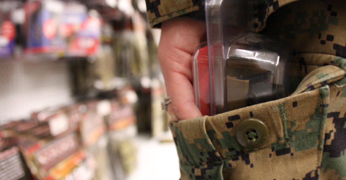 People caught shoplifting at the Combat Center s Marine Corps Exchange can expect a 200 fine on top of the price of whatever they steal