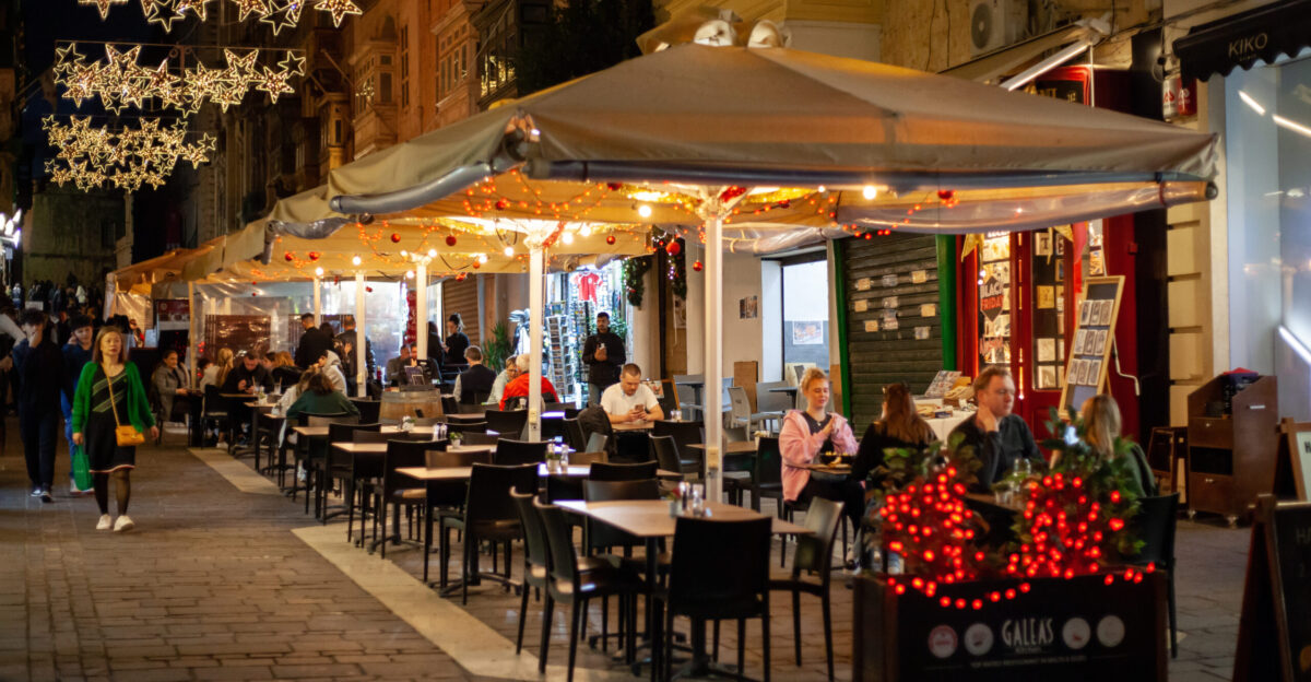 Christmas atmosphere at Merchant s Street Valletta Malta