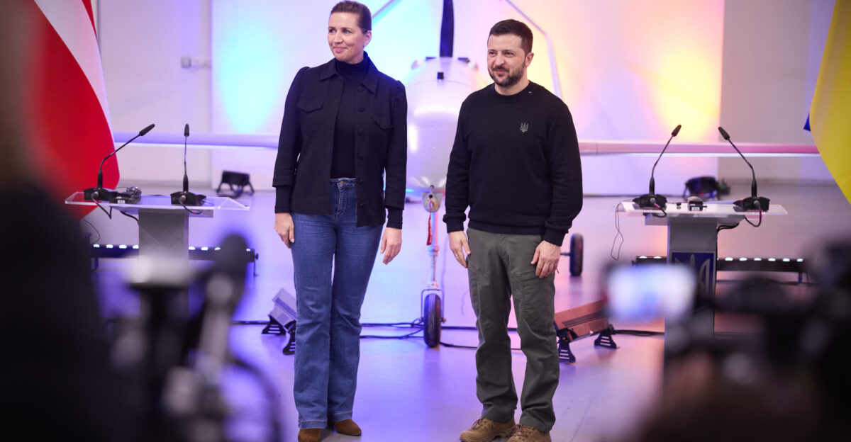 President of Ukraine Volodymyr Zelenskyy and Prime Minister of Denmark Mette Frederiksen met with Ukrainian manufacturers of long-range drones and the warriors who use them The leaders were briefed on the technical characteristics of these means of destruction as well as the specifics of their use In particular during the inspection Volodymyr Zelenskyy and Mette Frederiksen were shown long-range drones which are procured according to the Danish model funds are provided for contracts already concluded between the State Enterprise Defense Procurement Agency and manufacturers Denmark is a friend we can truly rely on Together we are defending the lives of Ukrainians Together we are producing weapons for Ukraine And together we are working on recovery from the destruction caused by this war the Head of State emphasized The President noted that all Nordic countries have already joined the model initiated by Ukraine and Denmark More than a billion dollars have been invested by partners into our industries Drones missiles artillery - the scale is impressive he added Mette Frederiksen stated that investment in Ukraine s defense industry is absolutely needed to counter brutal Russian aggression For me it is important that our own industry can come to Ukraine learn from your experience Learn from your ability to expand and develop your production lines You are speeding up and scaling up - it is important for Ukraine But today it is important for all of us the Prime Minister stressed Volodymyr Zelenskyy also presented state awards to military and civilian personnel who have made significant contributions to the development of Ukraine s defense industry and the creation of high-tech products under martial law