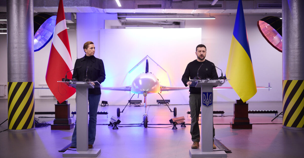 President of Ukraine Volodymyr Zelenskyy and Prime Minister of Denmark Mette Frederiksen met with Ukrainian manufacturers of long-range drones and the warriors who use them The leaders were briefed on the technical characteristics of these means of destruction as well as the specifics of their use In particular during the inspection Volodymyr Zelenskyy and Mette Frederiksen were shown long-range drones which are procured according to the Danish model funds are provided for contracts already concluded between the State Enterprise Defense Procurement Agency and manufacturers Denmark is a friend we can truly rely on Together we are defending the lives of Ukrainians Together we are producing weapons for Ukraine And together we are working on recovery from the destruction caused by this war the Head of State emphasized The President noted that all Nordic countries have already joined the model initiated by Ukraine and Denmark More than a billion dollars have been invested by partners into our industries Drones missiles artillery - the scale is impressive he added Mette Frederiksen stated that investment in Ukraine s defense industry is absolutely needed to counter brutal Russian aggression For me it is important that our own industry can come to Ukraine learn from your experience Learn from your ability to expand and develop your production lines You are speeding up and scaling up - it is important for Ukraine But today it is important for all of us the Prime Minister stressed Volodymyr Zelenskyy also presented state awards to military and civilian personnel who have made significant contributions to the development of Ukraine s defense industry and the creation of high-tech products under martial law