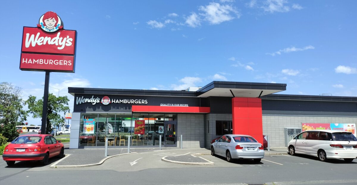 Wendy s fast food restaurant on Andersons Bay Road South Dunedin NZ