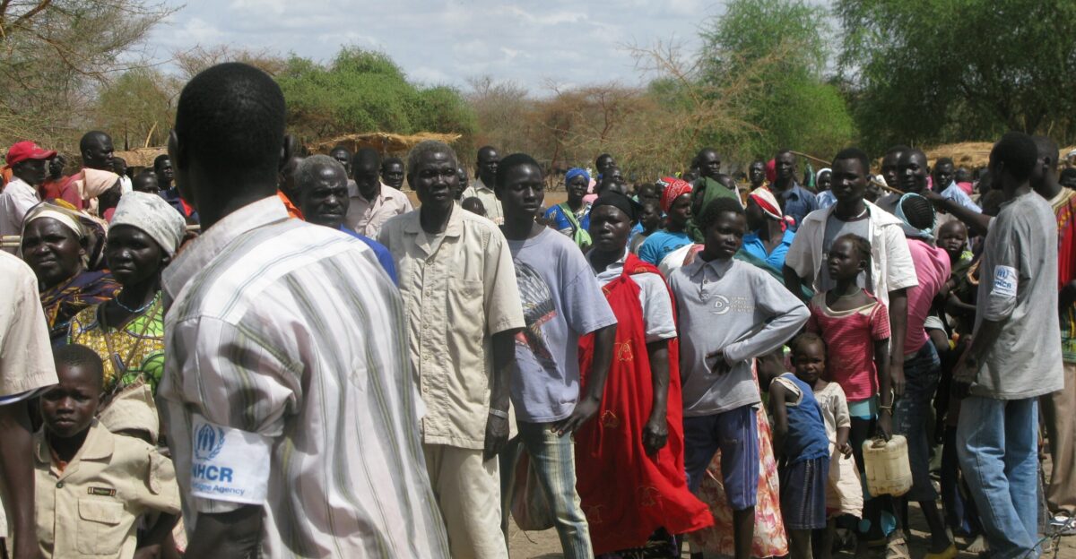 UNHCR staff assist refugees arriving at the Doro camp in South Sudan close to the border with neighbouring Sudan Nearly 50 000 refugees have arrived here in recent months To find out how the UK is helping in the region please visit Image Robert Stansfield Department for International Development Terms of use This image is posted under a Creative Commons - Attribution Licence in accordance with the Open Government Licence You are free to embed download or otherwise re-use it as long as you credit the source as Robert Stansfield Department for International Development