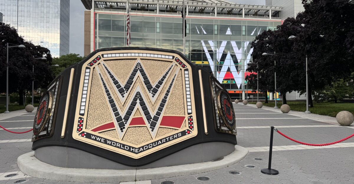 Stamford s giant WWE championship belt sculpture