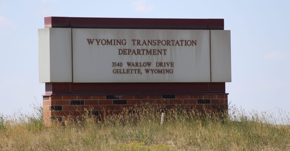 Wyoming Department of Transportation sign in Gillette Wyoming