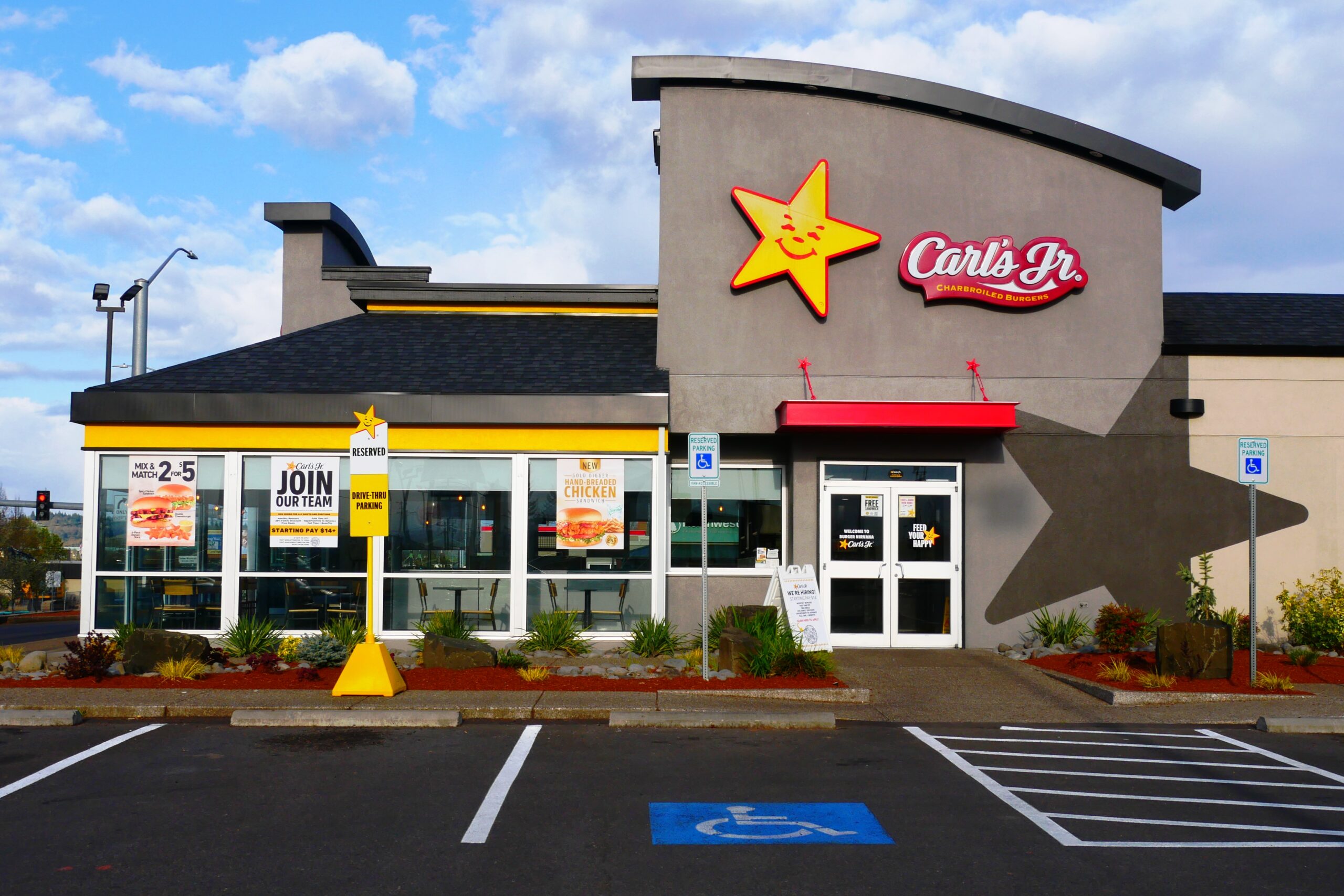 This Carl s Jr is located on the northwest corner of Bailey Hill Road and est 11th Avenue in southwest Eugene Lane County Oregon USA