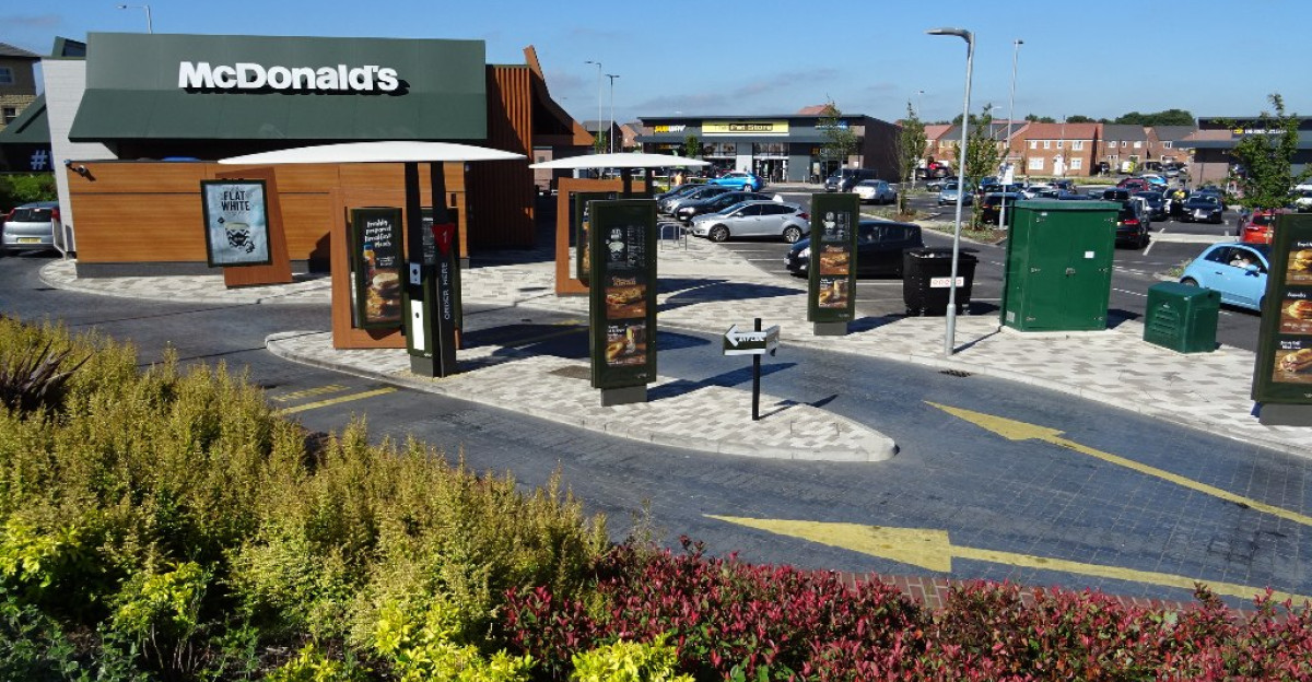 A drive-thru McDonald s