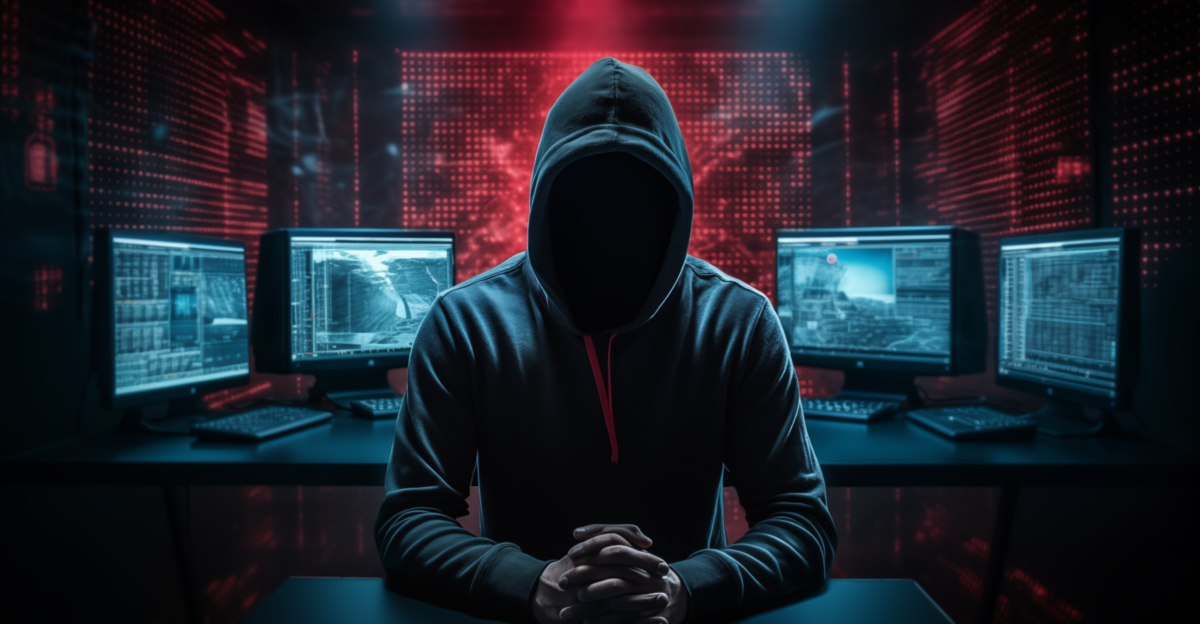 A concept image created for a blog post on cyber criminals shows a hacker in a room of computer screens This image is released under Creative Commons Licensing We invite you to use the image freely with attribution in the form of a link to the copyright holder s website at https