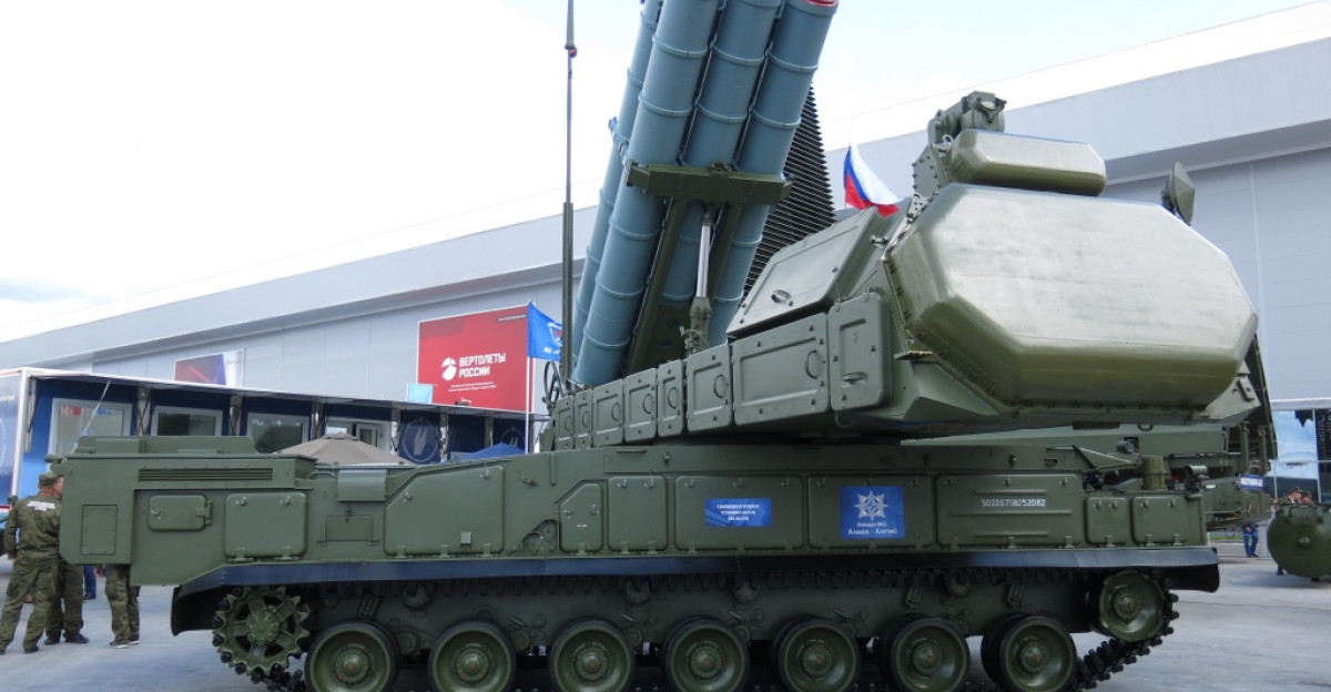 A317M TELAR of Almaz-Antey Buk-M3 Viking air defense missile system presented at expo Army 2018
