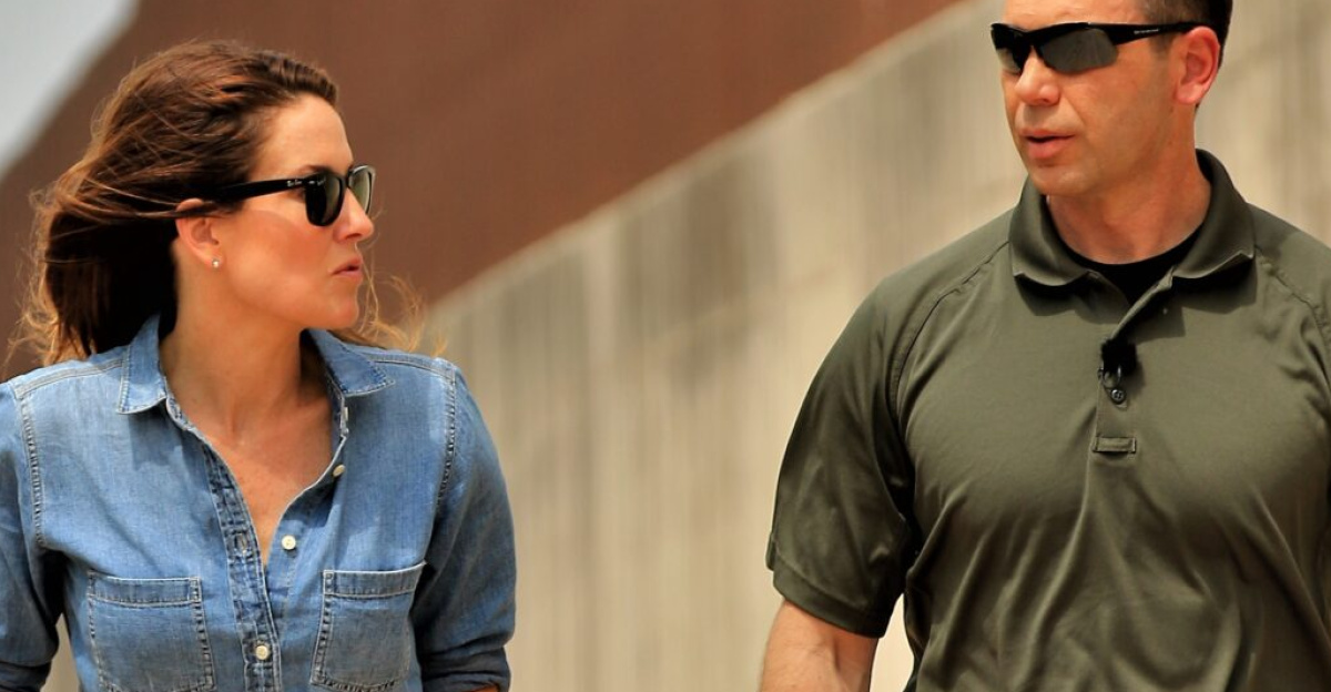 Acting Department of Homeland Security Secretary Kevin K. McAleenan chats with 60 Minutes Correspondent Sharyn Alfonsi as he visits the border in Hidalgo, Texas, April 17, 2019. U.S. Customs and Border Protection photo by Rod Kise