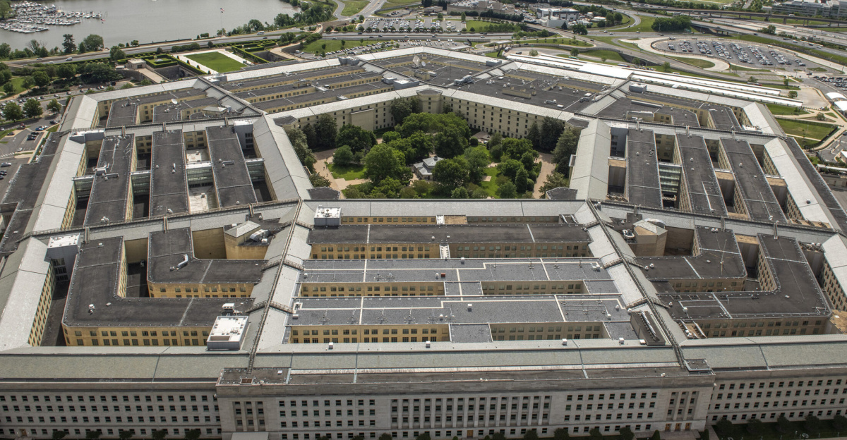 An aerial view of the Pentagon, Washington, D.C., May 11, 2021. (DOD photo by U.S. Air Force Staff Sgt. Brittany A. Chase)