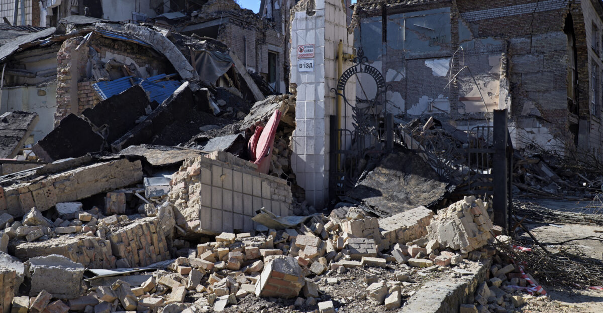 After a russian missile strike Kyiv Ukraine