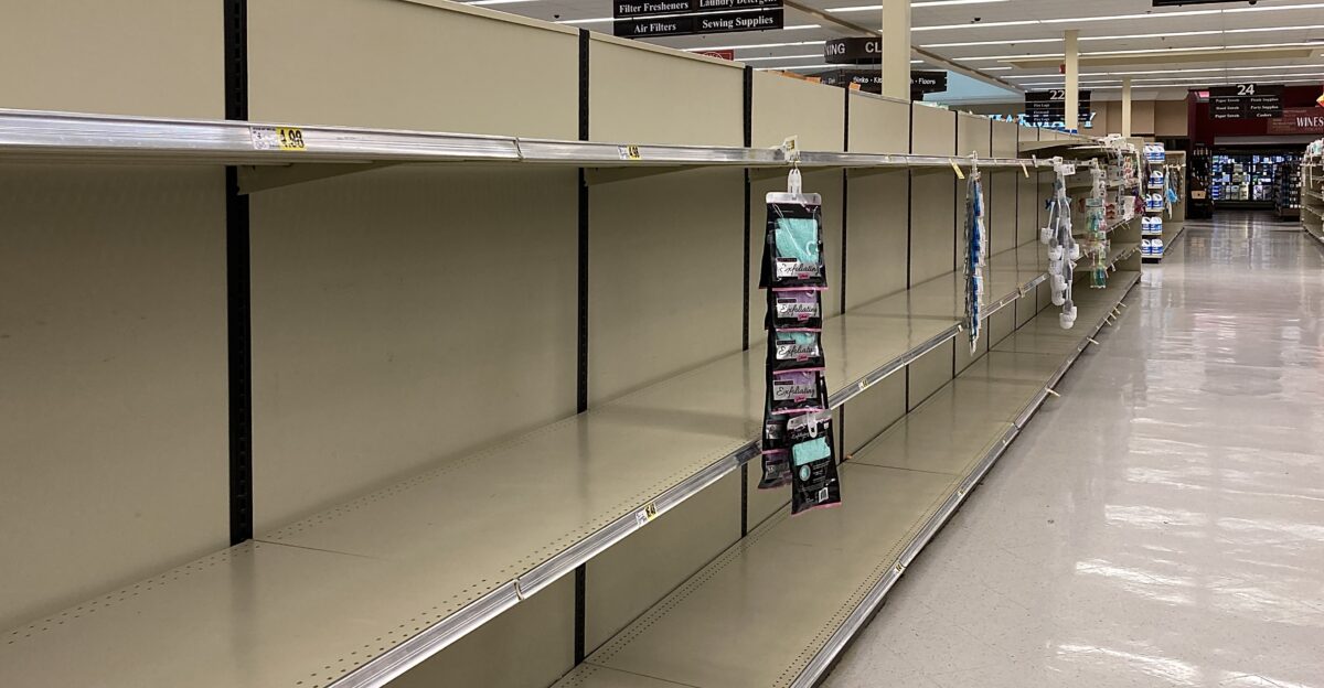 We were lucky in that water and even gasoline were in plentiful supply after Helene The problem is groceries in general The Ingles distribution center was severely damaged and flood Ingles our regional grocer is seeing shelves go bare This photo was made last night in Brevard NC