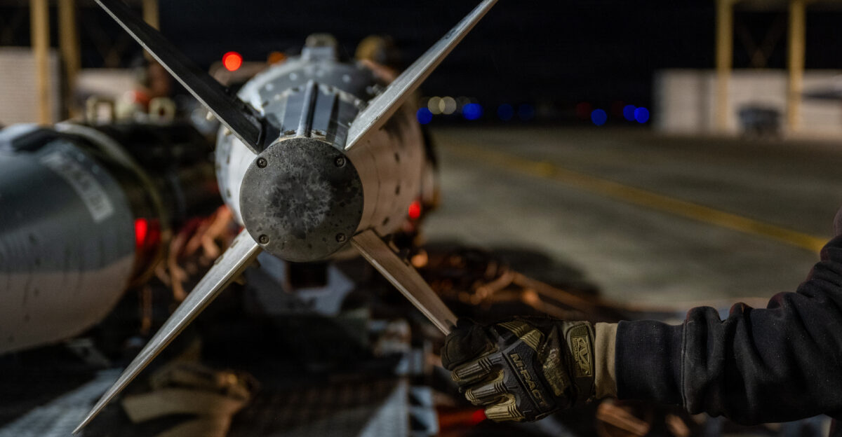 U S CENTRAL COMMAND AREA OF RESPONSIBILITY Jan 10 2026 U S Airmen load bombs onto F-15E Strike Eagles in the U S Central Command area of responsibility in support of Operation Hawkeye Strike Jan 10 2026 U S Air Force Photo