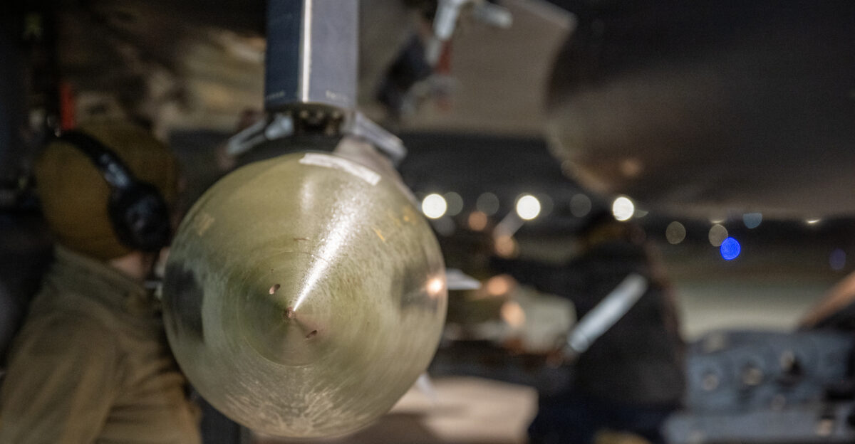 U S CENTRAL COMMAND AREA OF RESPONSIBILITY Jan 10 2026 U S Airmen load bombs onto F-15E Strike Eagles in the U S Central Command area of responsibility in support of Operation Hawkeye Strike Jan 10 2026 U S Air Force Photo