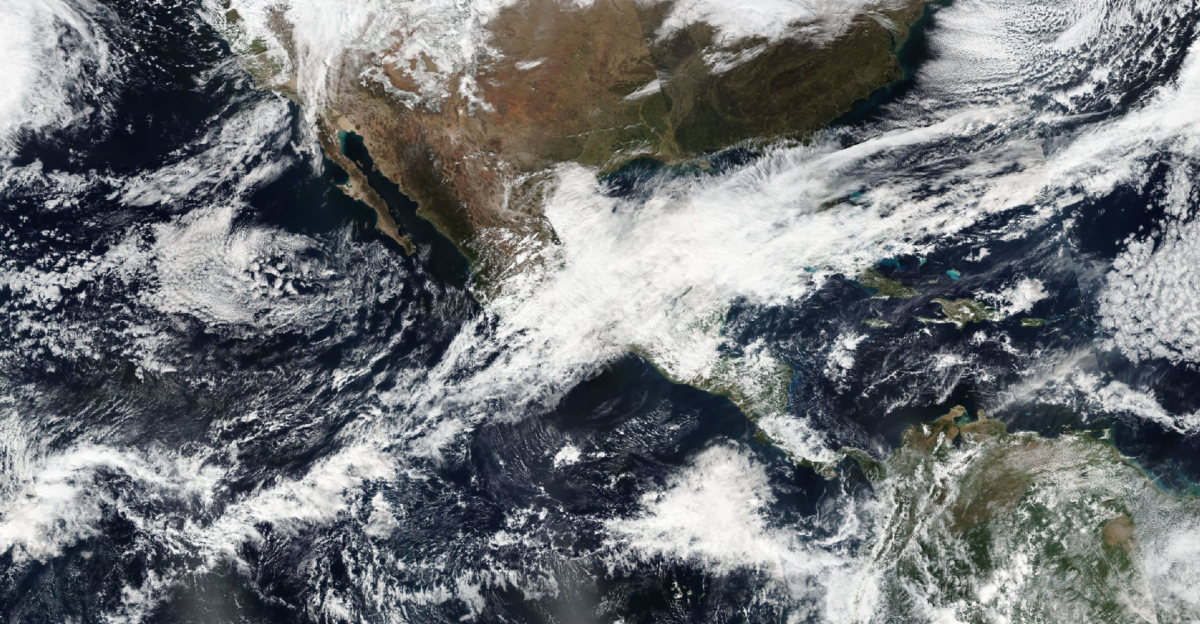 Subtropical Storm Alex upper right and Tropical Storm Pali lower left both active on January 13 2016 This marked the first instance of two tropical cyclones or subtropical cyclones simultaneously active in the North Atlantic and East Pacific in the month of January Pali previously peaked as a Category two hurricane and Alex would later on peak as a Category one hurricane