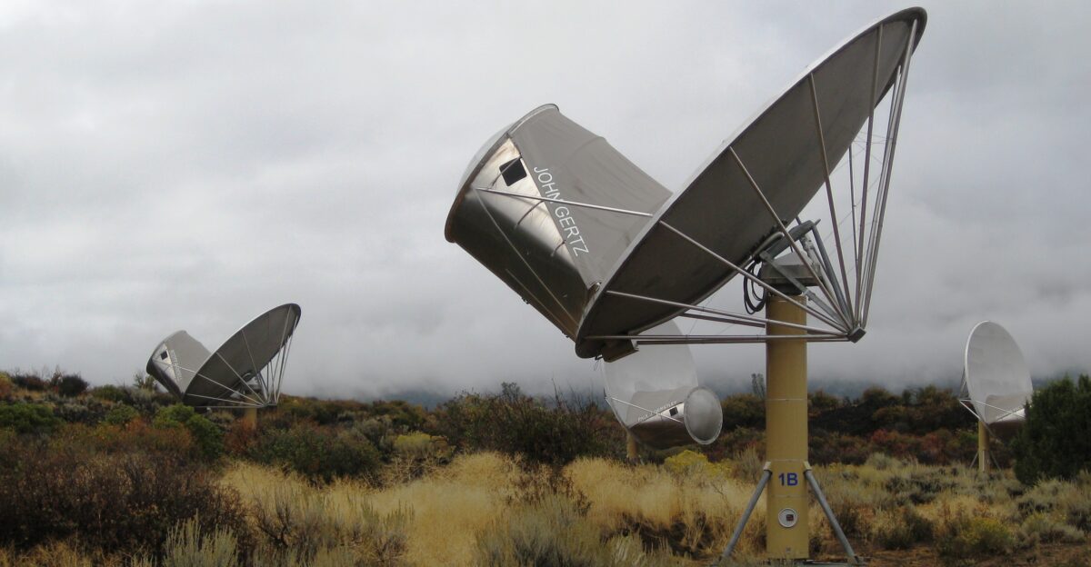 The Allen Telescope Array ATA is a joint effort by the SETI Institute and the Radio Astronomy Laboratory RAL at the University of California Berkeley to construct a radio interferometer that is dedicated to astronomical observations and a simultaneous search for extraterrestrial intelligence This antenna named after John Gertz - Founder of Zorro Productions Member SETI Institute Board of Trustees Source Allen Telescope Array lt 043