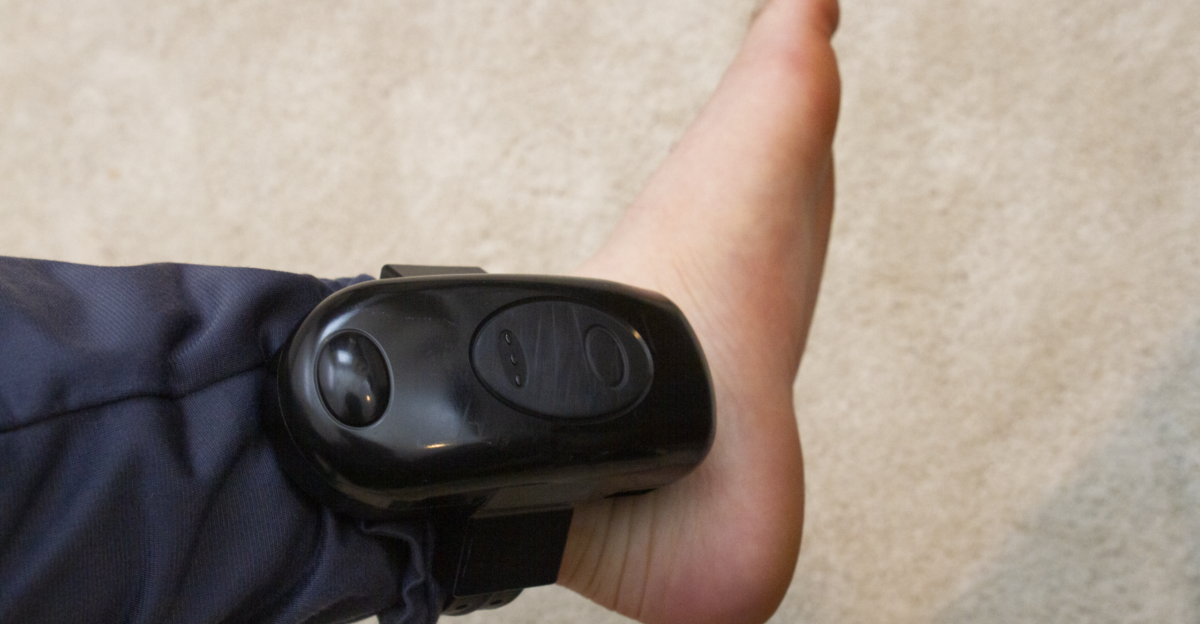 A GPS Tracking Device also known as electronic anklet fastened to a person under house arrest