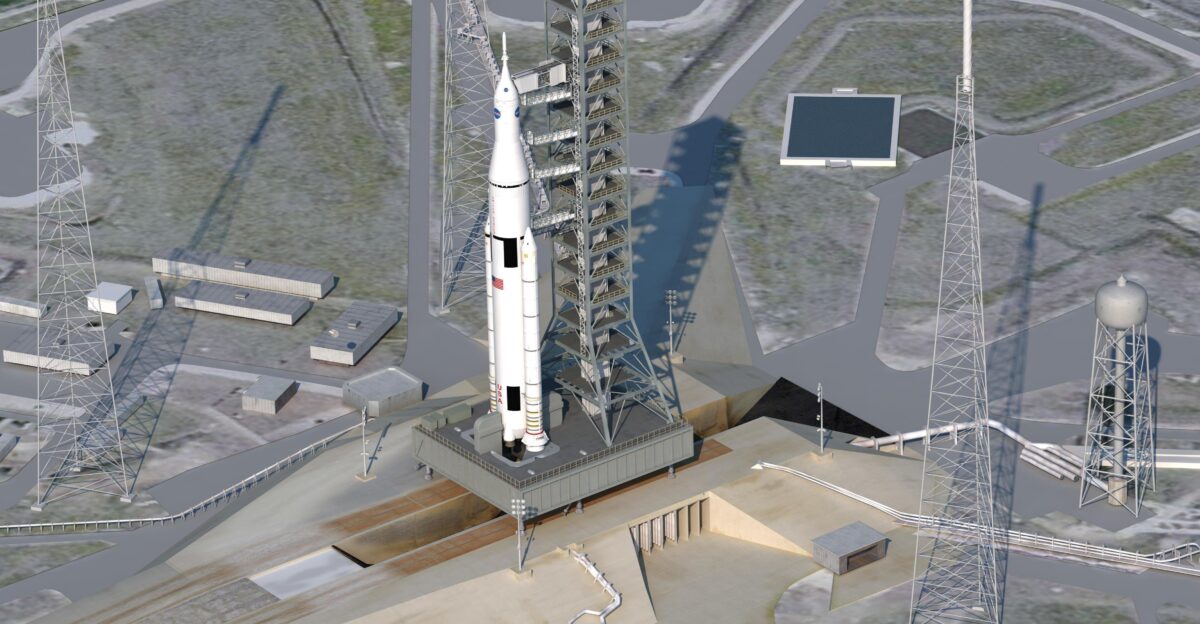 Artist Concept of SLS on Launchpad The Space Launch System or SLS will be designed to carry the Orion Multi-Purpose Crew Vehicle as well as important cargo equipment and science experiments to Earth s orbit and destinations beyond Additionally the SLS will serve as a back up for commercial and international partner transportation services to the International Space Station