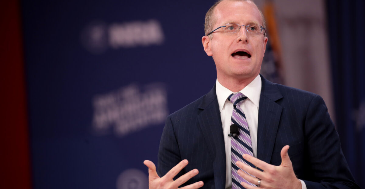 FCC Commissioner Brendan Carr speaking at the 2018 Conservative Political Action Conference CPAC in National Harbor Maryland Please attribute to Gage Skidmore if used elsewhere