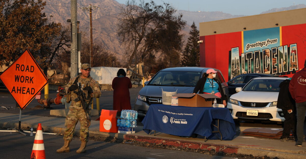 California National Guard at the Los Angeles wildfires on January 14 2025