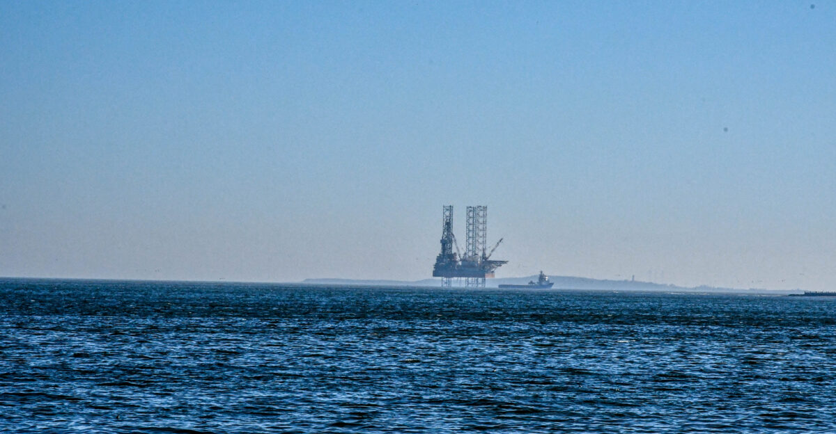 Caspian Sea and Oil platform