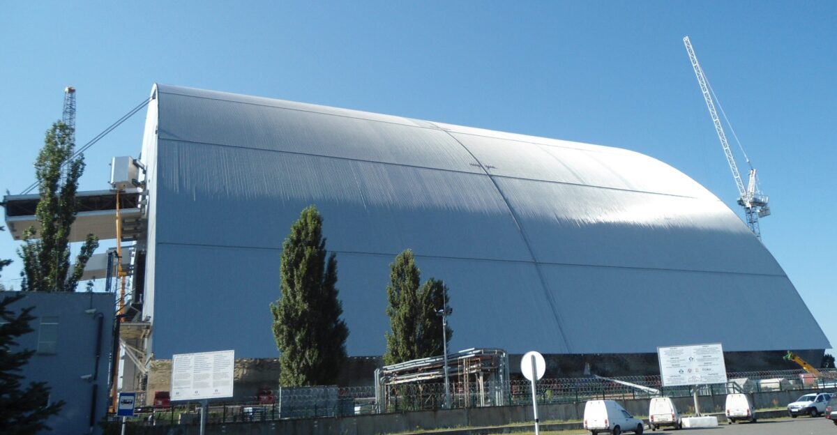 A photo of the Chernobyl New Safe Confinement taken in August 2016