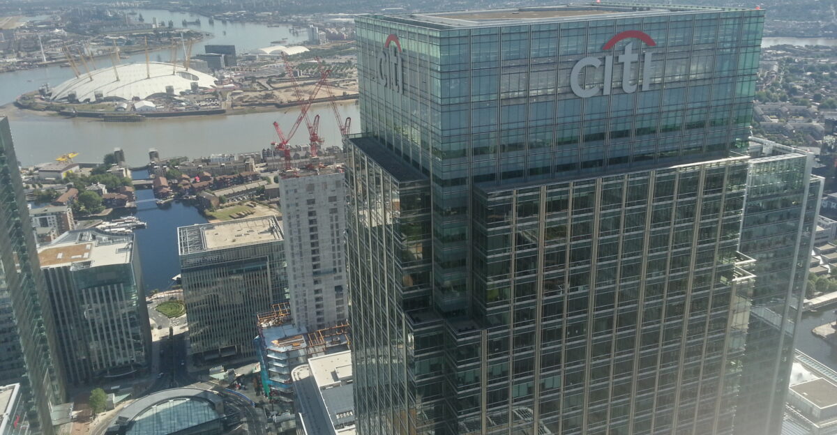 citi bank building canary wharf london uk