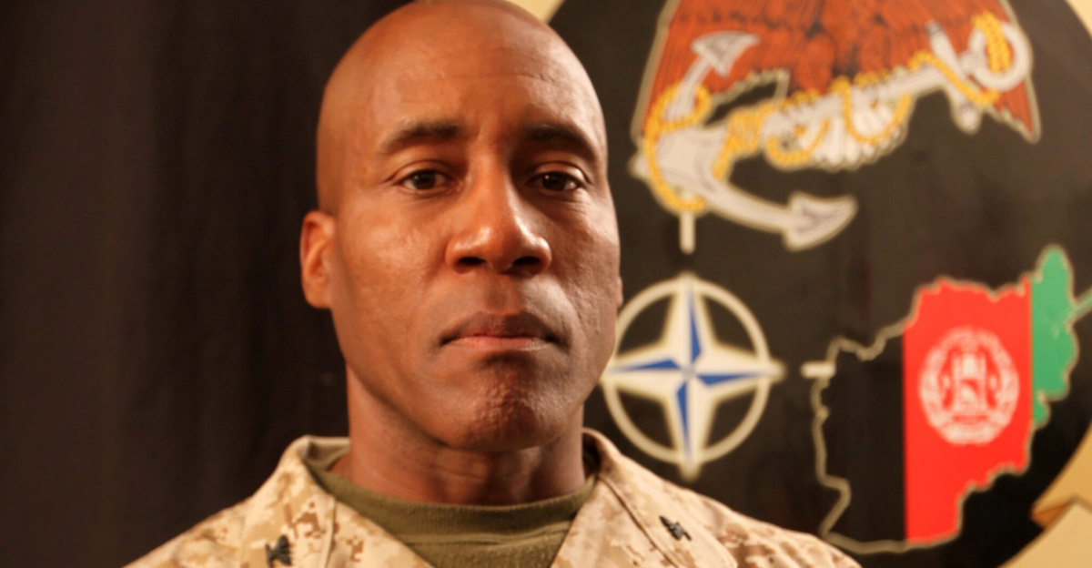 Colonel Michael Langley, the 215th Corps Advisor Team officer-in-charge, advises Maj. Gen. Sayed Malook, the commanding general of the Afghan National Army's 215th Corps. Langley and his team of advisors work with the ANA's 215th Corps while deployed in Helmand province, Afghanistan.